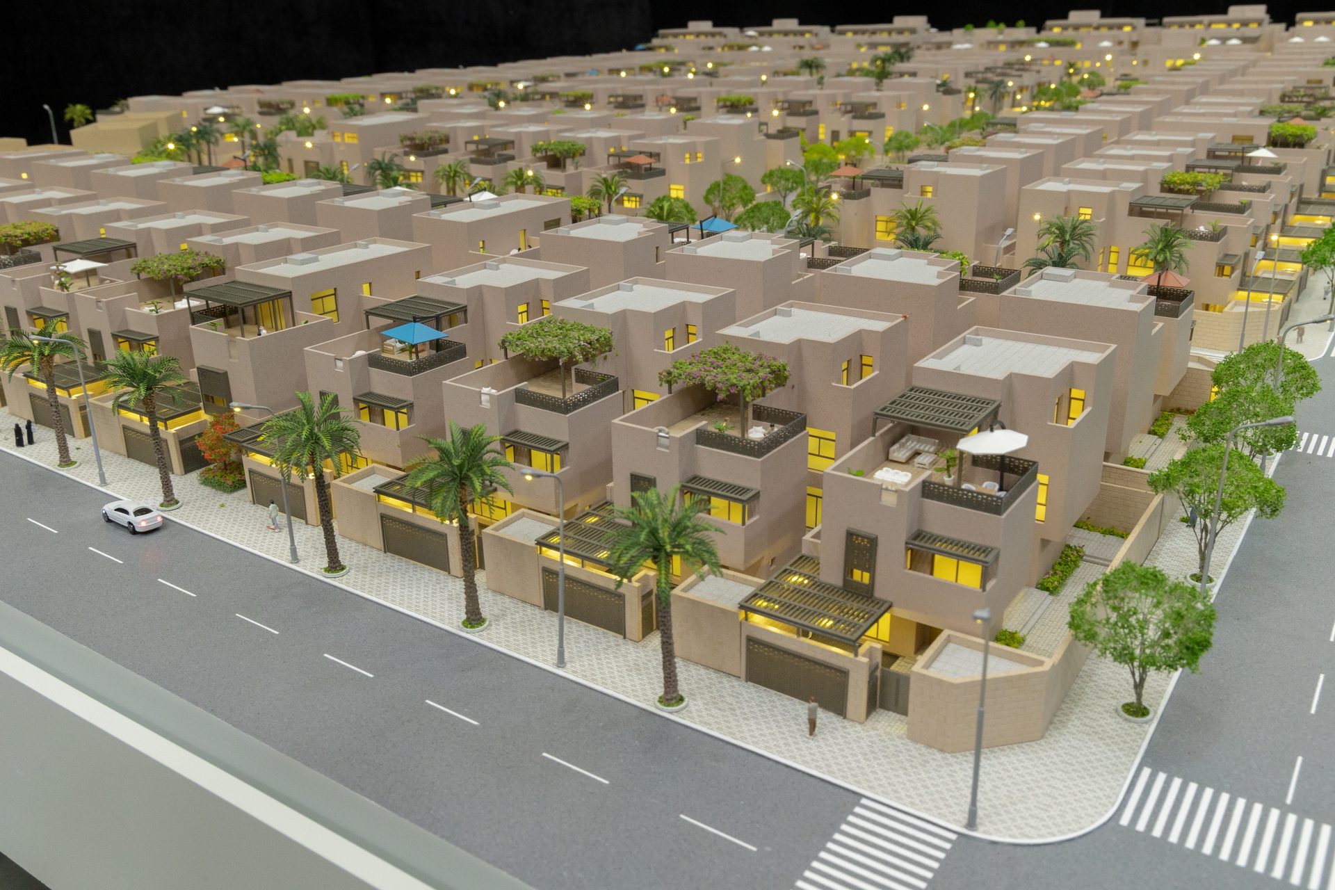 Illuminated architectural scale model